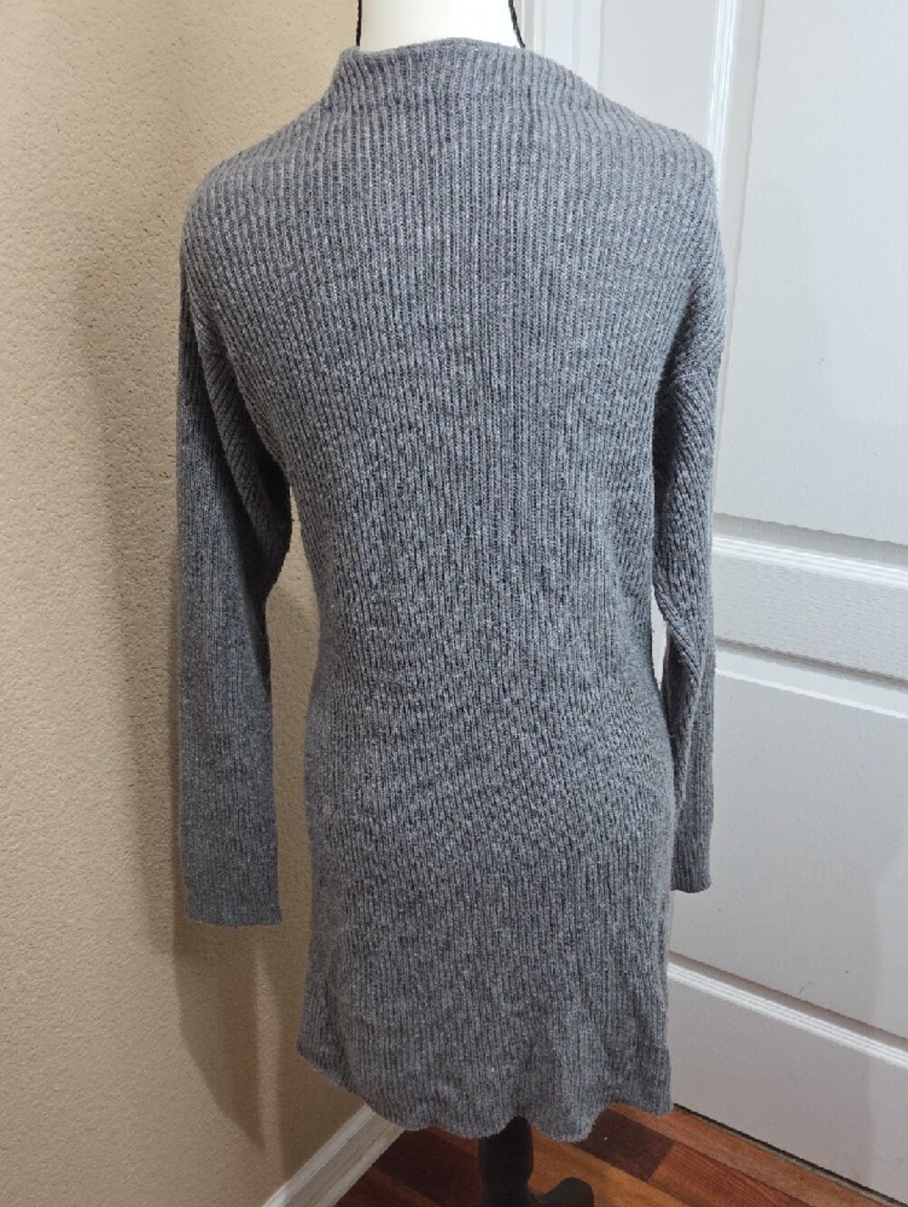 Ambiance Long Open-Front Ribbed Cardigan - Gray - Picture 4 of 6
